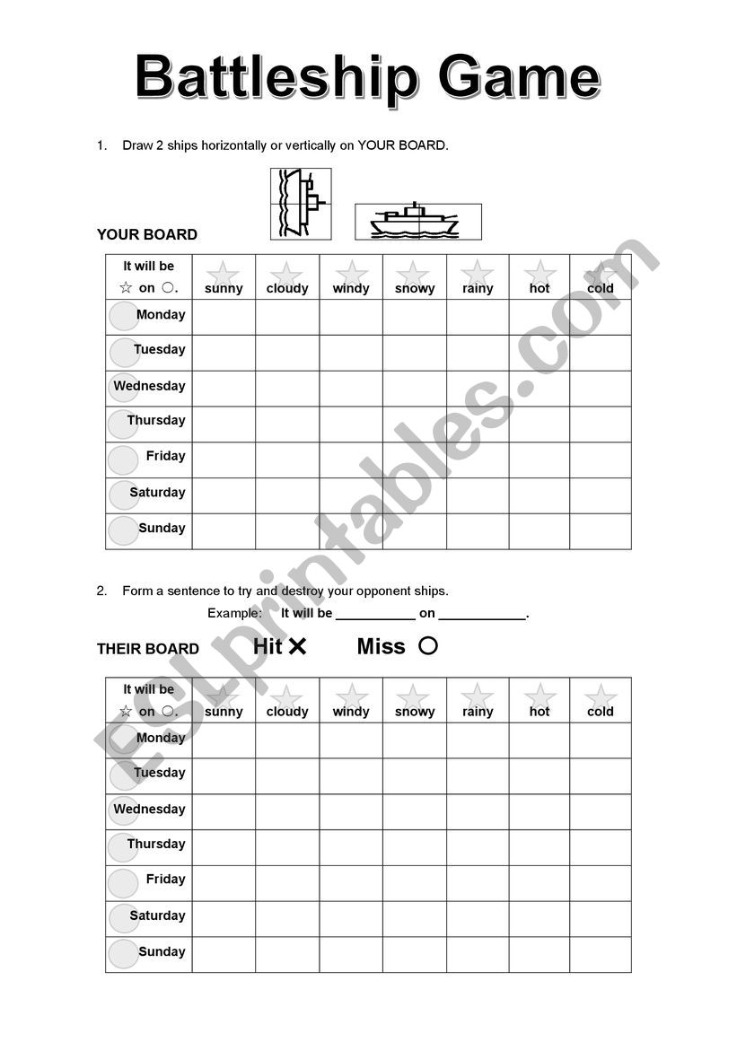 battleship - ESL worksheet by olguitab