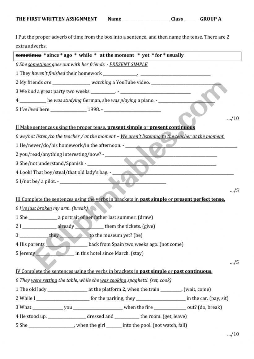 test - ESL worksheet by milutin81