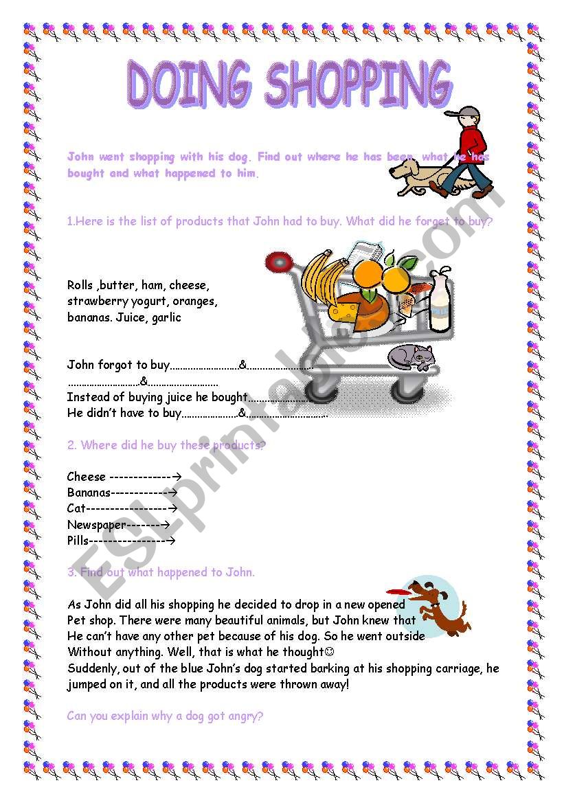 Shopping - ESL worksheet by katee1111