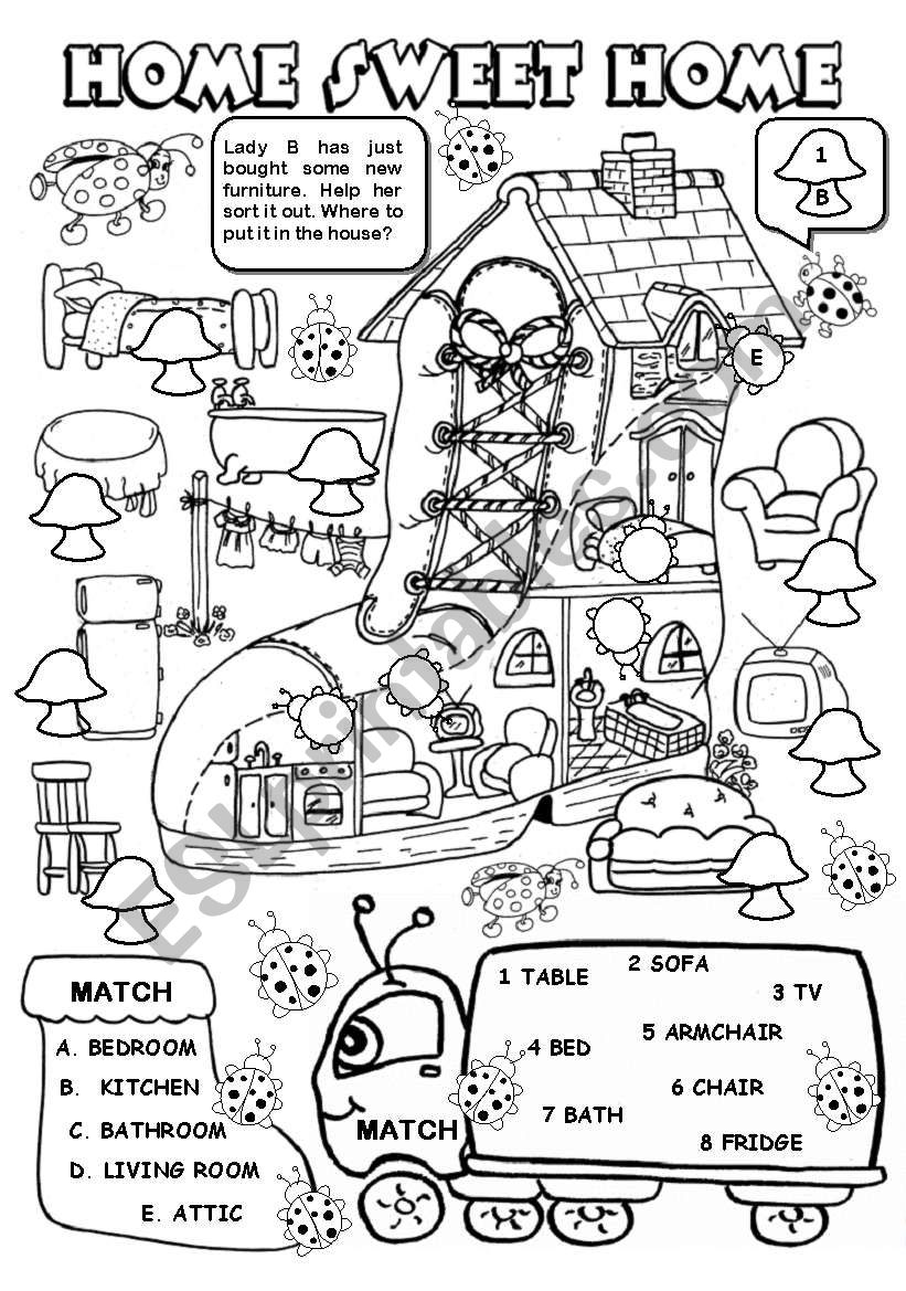 Home sweet home - ESL worksheet by gabitza