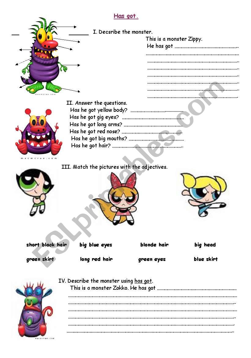 The monster has got... - ESL worksheet by kakarinaa