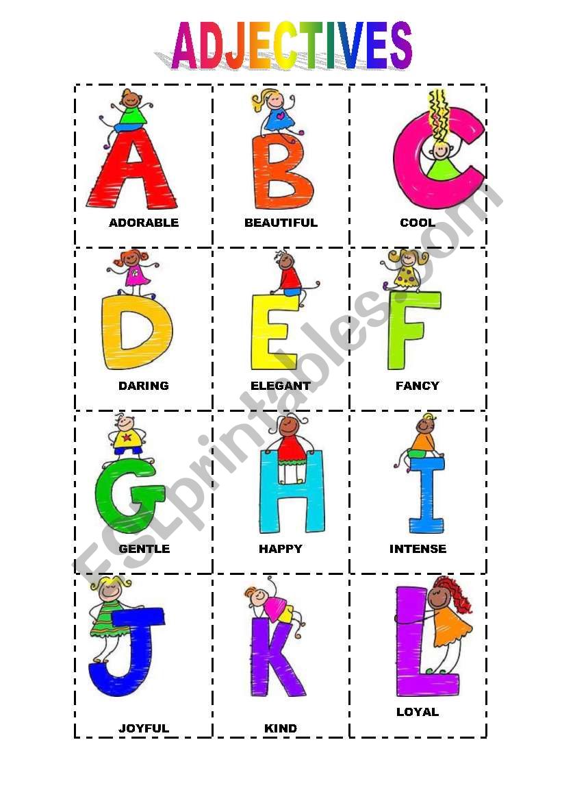 Adjective Alphabet For Kids