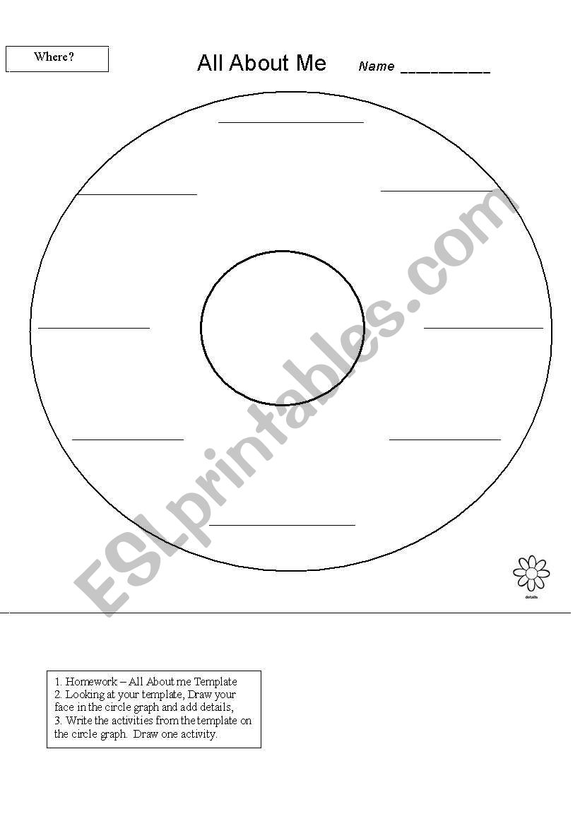 All About Me - Circle Map worksheet