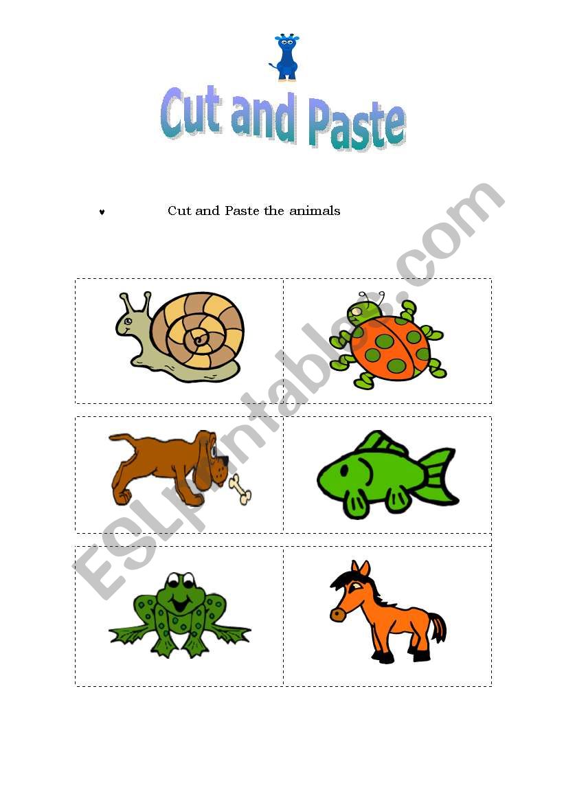 Animal Cut And Paste Printables