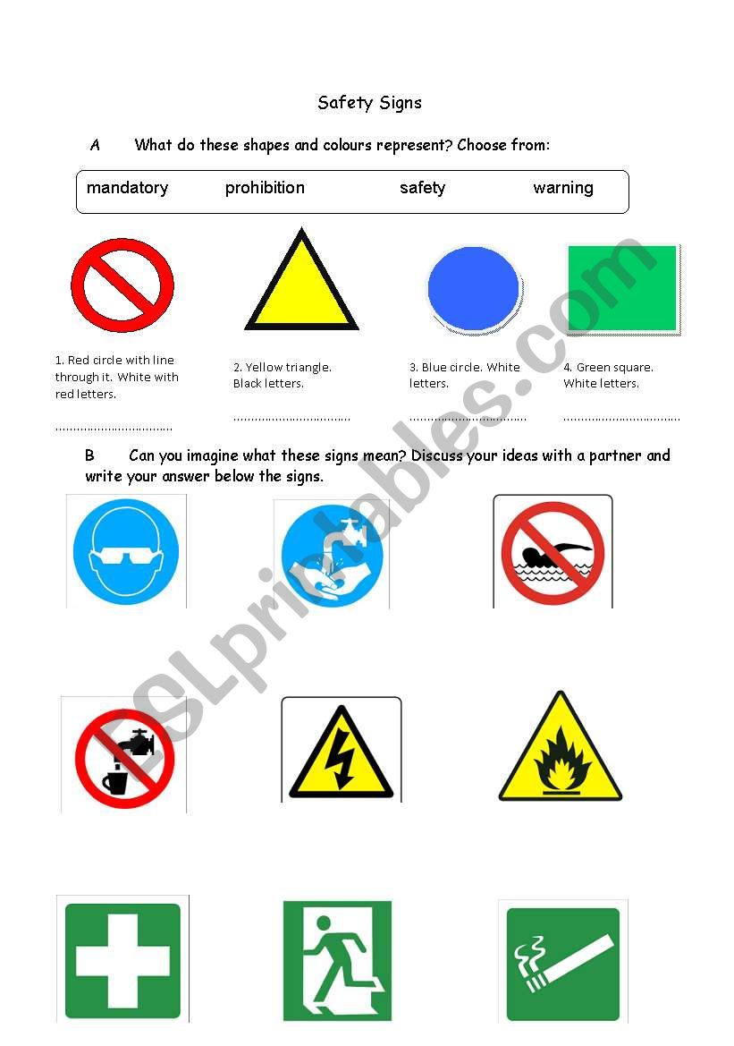 Safety Signs Printable Sheets