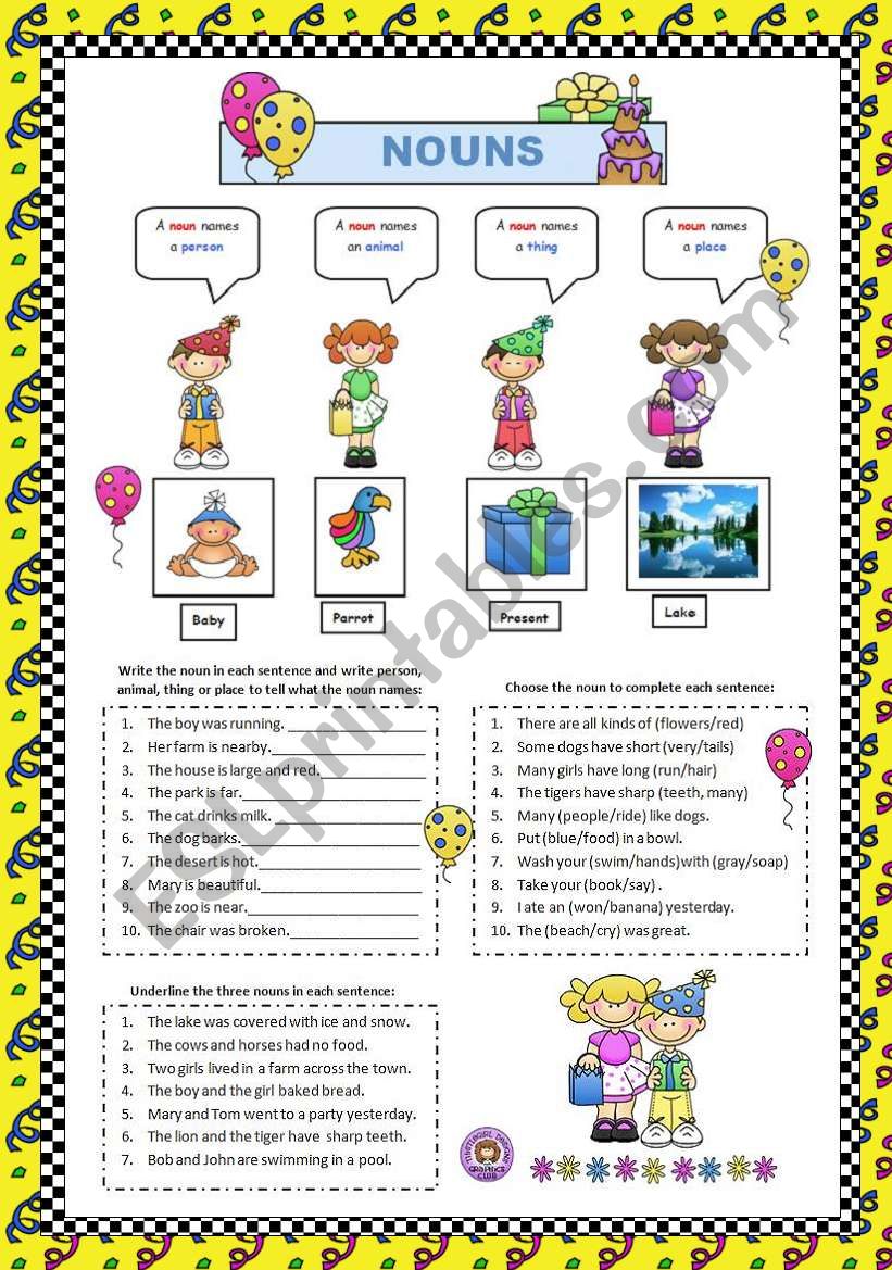 Nouns - ESL worksheet by VaneV