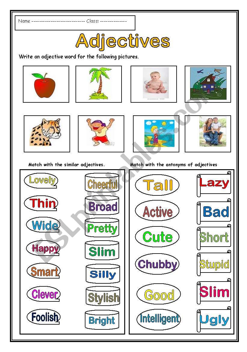 Basic Adjectives For Kids Esl Worksheet By Itoka – NBKomputer