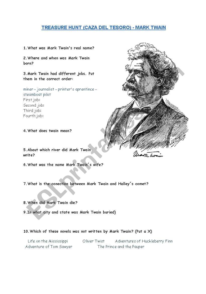 Mark Twain Media Worksheets - prntbl.concejomunicipaldechinu.gov.co