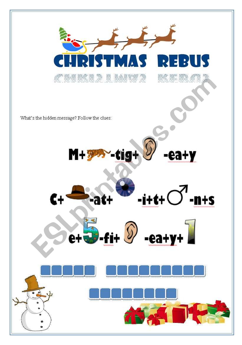 Rebus Worksheet 3 Answers