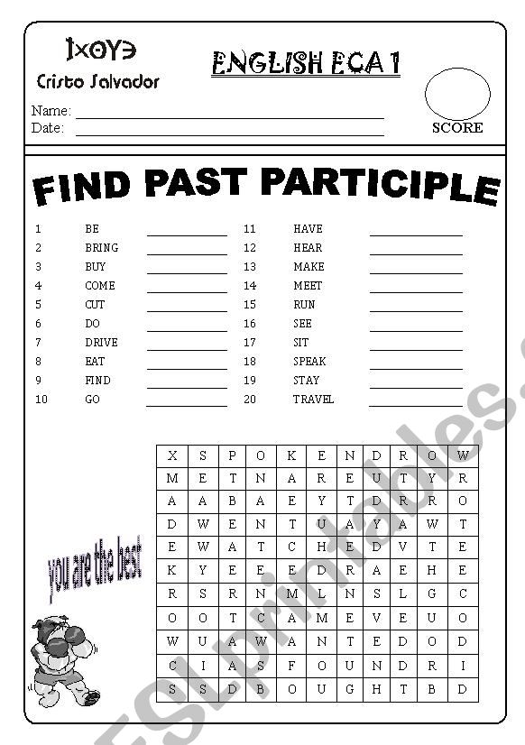 Past Participle Exercises Worksheet