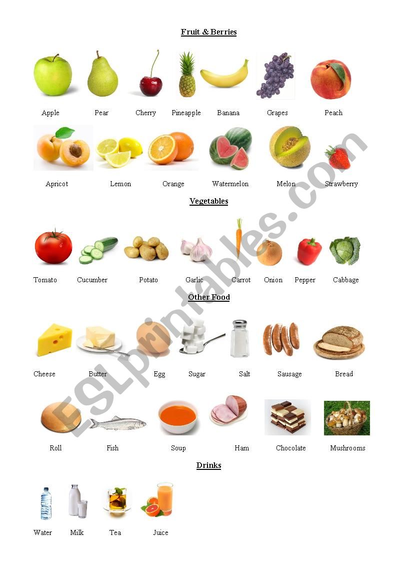 Food - ESL worksheet by Dasha86