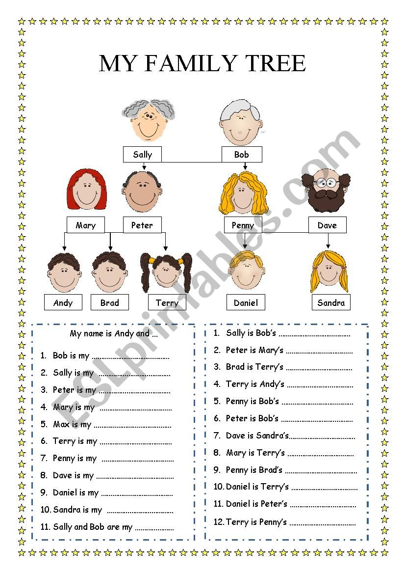 Printable Family Members Worksheets Family Tree Worksheet Family ...