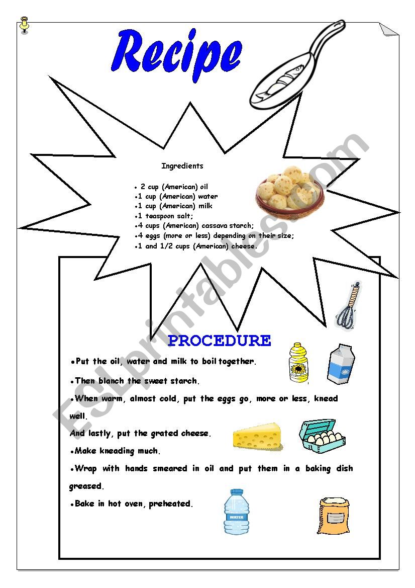 Following A Recipe Worksheet For Kids