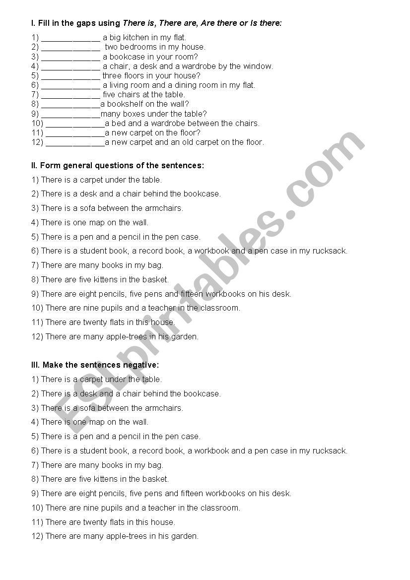 there is/there are - ESL worksheet by ivanadantas