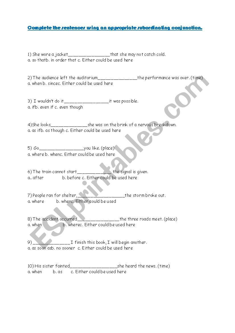 conjunction - ESL worksheet by maretha trie