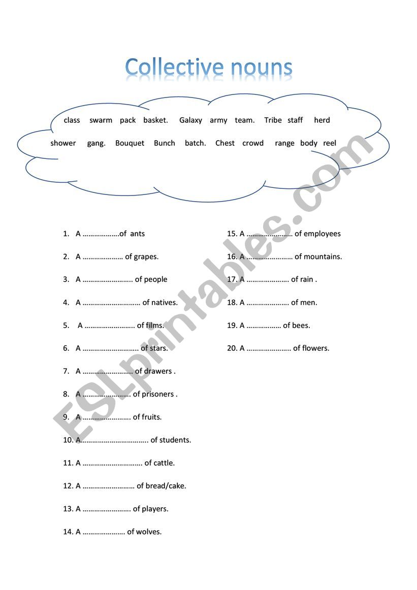 collective nouns - ESL worksheet by amidk