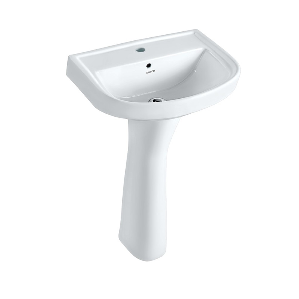 Essco Stylish Wall-Hung Toilet Wash Basin with Full Pedestal