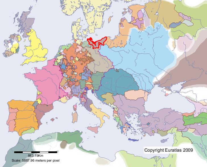 Euratlas Periodis Web - Map of Pomerania-Stettin in Year 1400 image.