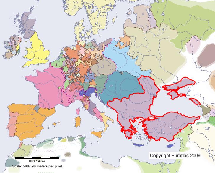 Euratlas Periodis Web - carte de Empire Ottoman en l'an 1500