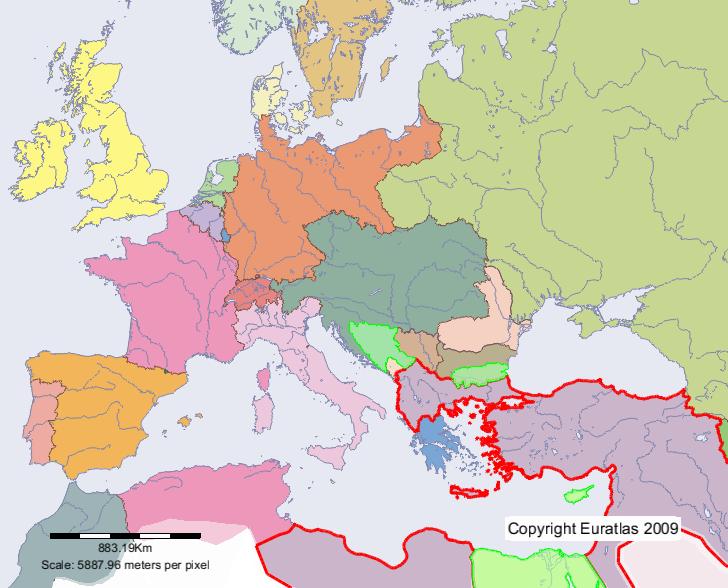 Euratlas Periodis Web - carte de Empire Ottoman en l'an 1900