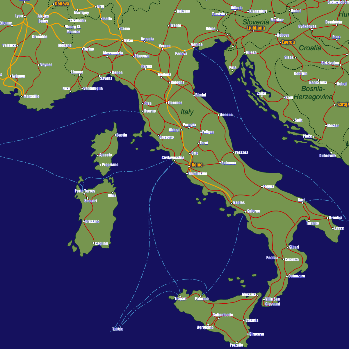 Euro Rail Timetables And Route Map