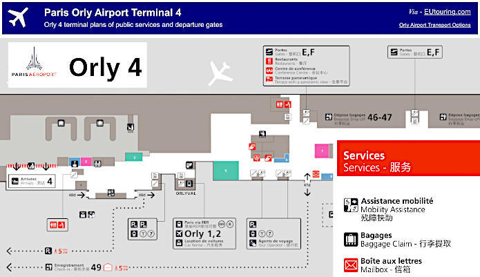 Orly Airport Terminal Maps