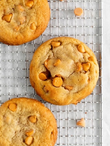 closeup of butterscotch chip cookies