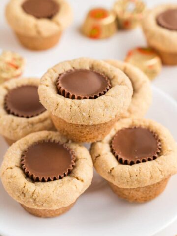 stacked cookies with peanut butter cups