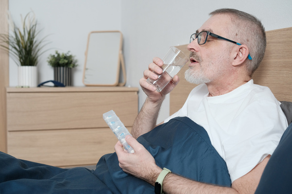 A Senior Man Taking Daily Medications