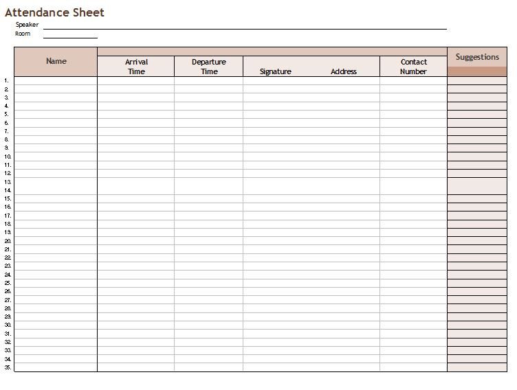 Fake Aa Signature Sheet 38 Free Printable attendance Sheet Templates Free