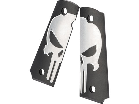 Angel Custom CNC Aluminum Grip Panels for 1911 Airsoft Pistols (Style: SEAL Skull)