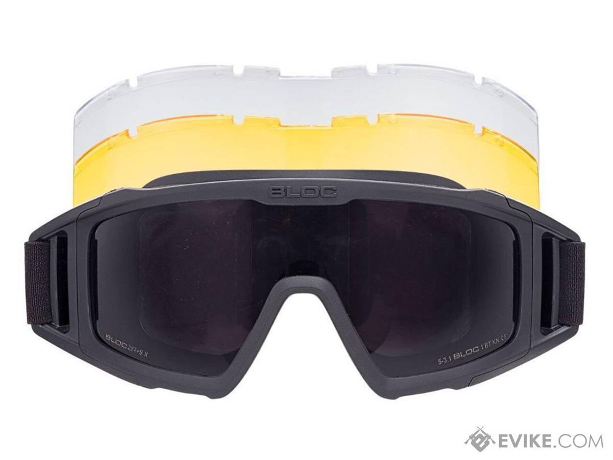 BLOC Tactical Hawkfire XR Goggles (Model: Black Frame / Complete Set)