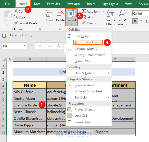 Change Cell Size in Excel