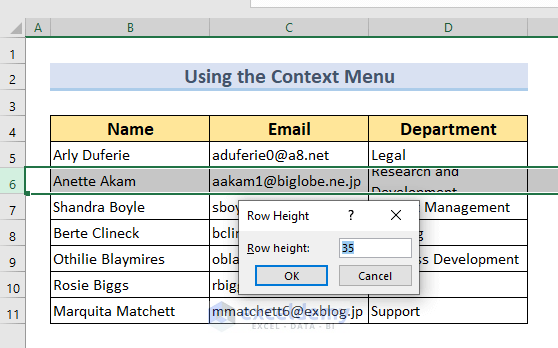 Change Cell Size in Excel