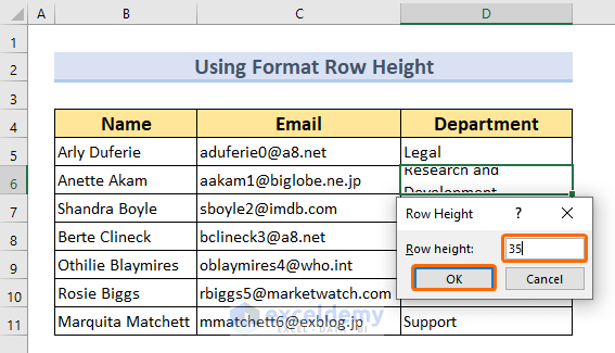 Change Cell Size in Excel