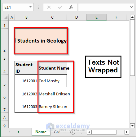 Image Before Wrapping Text Inside a Discontinuous Range of Cells