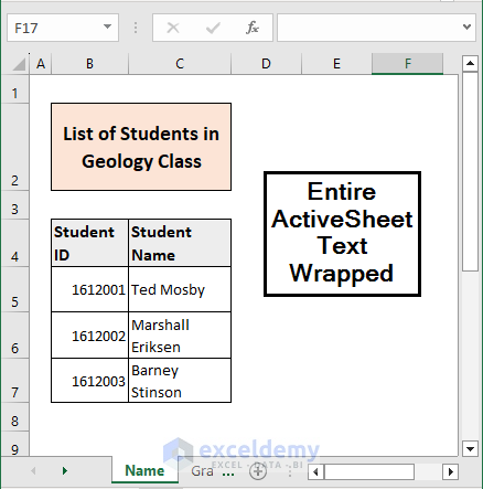 Text Inside Entire ActiveSheet Wrapped