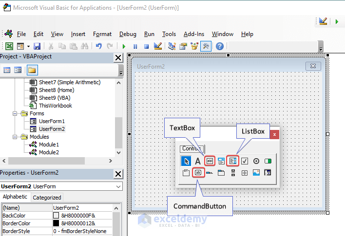 Inserting Elements from ToolBox