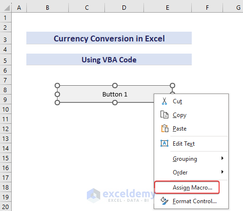 Assigning Macro to Button