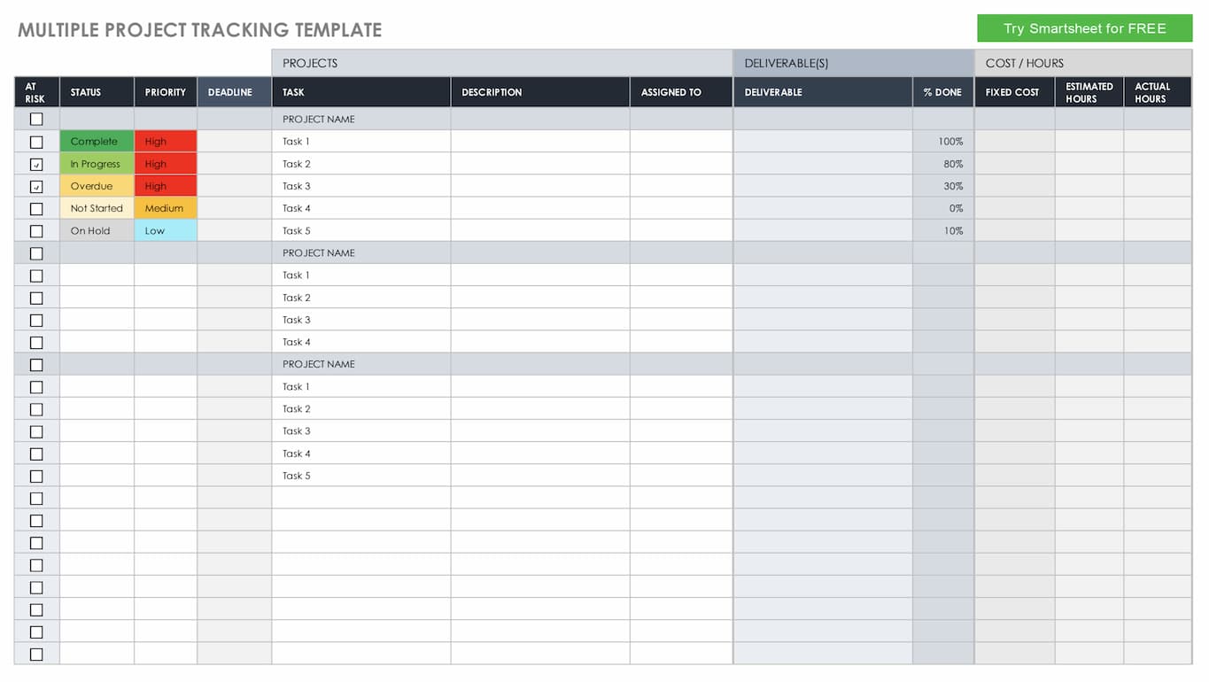 Free Excel Project Tracking Templates