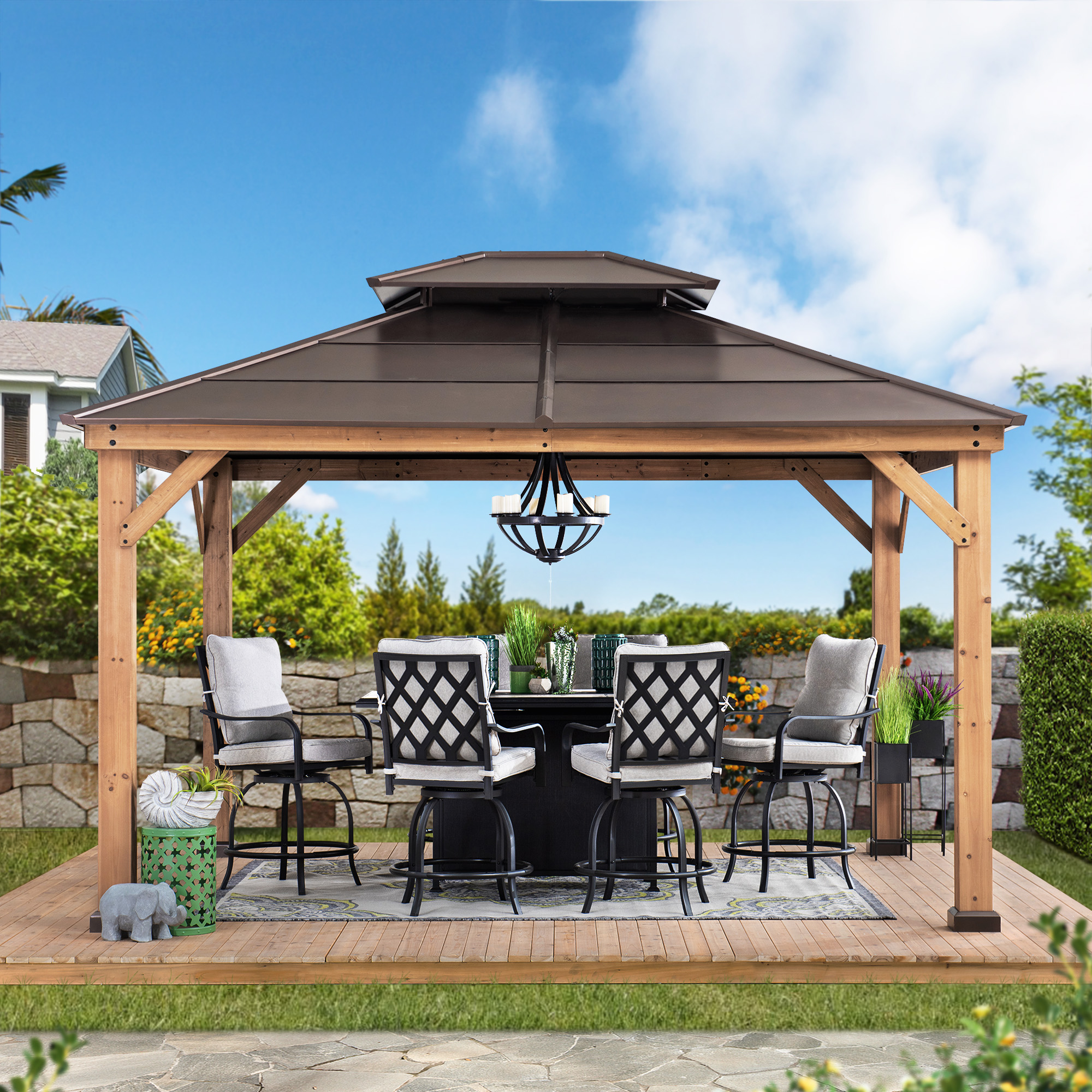 Full Size of Hard Top Gazebo Clearance Hardtop Grill Sunjoy Missouri Collection 10 Ft 12 Cedar Framed Topo Outdoor Gear Hard Top Gazebo Clearance