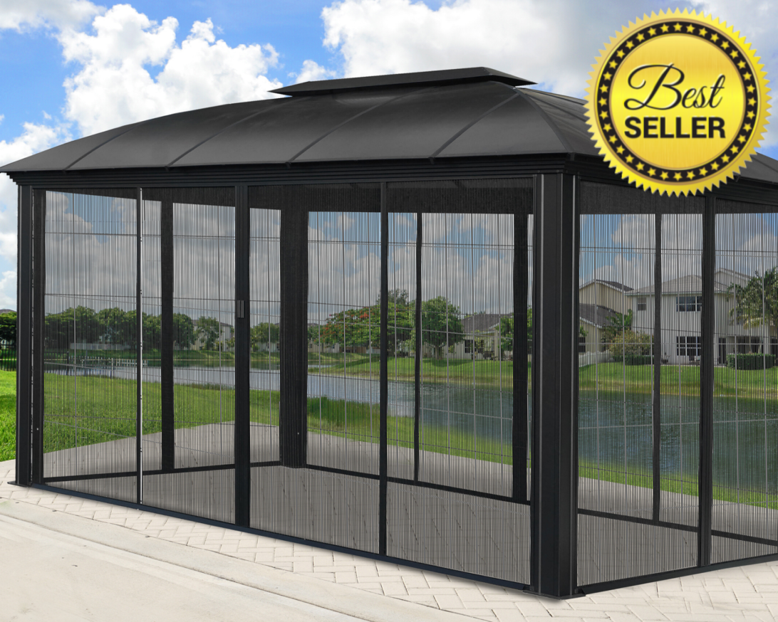 Large Size of Hard Top Gazebo Clearance Siena 12x16 With Sliding Screen Gz3dxls The Yakima Skyrise 2 Rooftop Tent Outdoor Gear Hard Top Gazebo Clearance