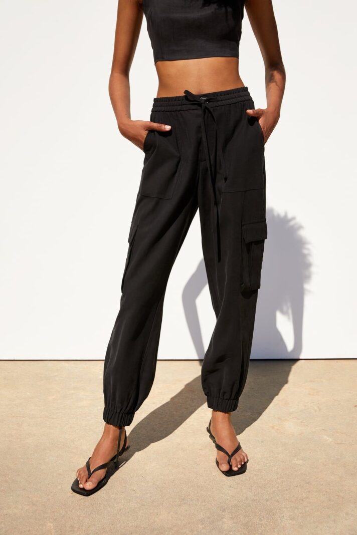 Medium Size of Zara Pocket Cargo Pants Details 3990 Black 7385 185 High Waisted With Side And Back Pockets Patch Outdoor Gear Zara Parachute Pants