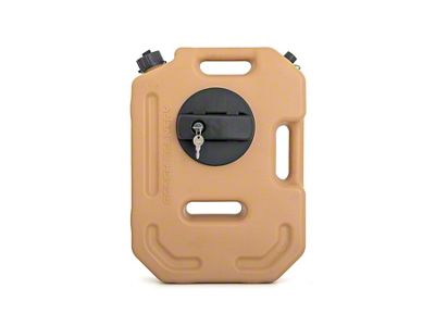 Rough Country Flat Fluid Container with Lockable Mount; Military Tan; 10-Liter