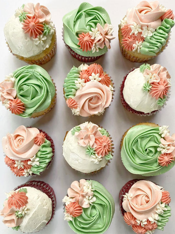 Sweet Treat Cupcake Ideas For Any Celebration : Green and Peach ...