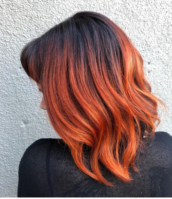 natural orange hair color, dark orange hair color, ginger orange hair color, copper orange hair color, brown orange hair color, dark root orange hair color, ombre orange hair, light orange hair color, ginger hair, auburn hair color, autumn hair color, fall hair color orange