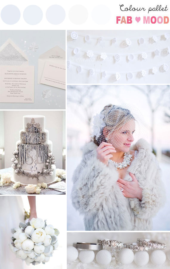 Sparkly White Winter Wedding Board