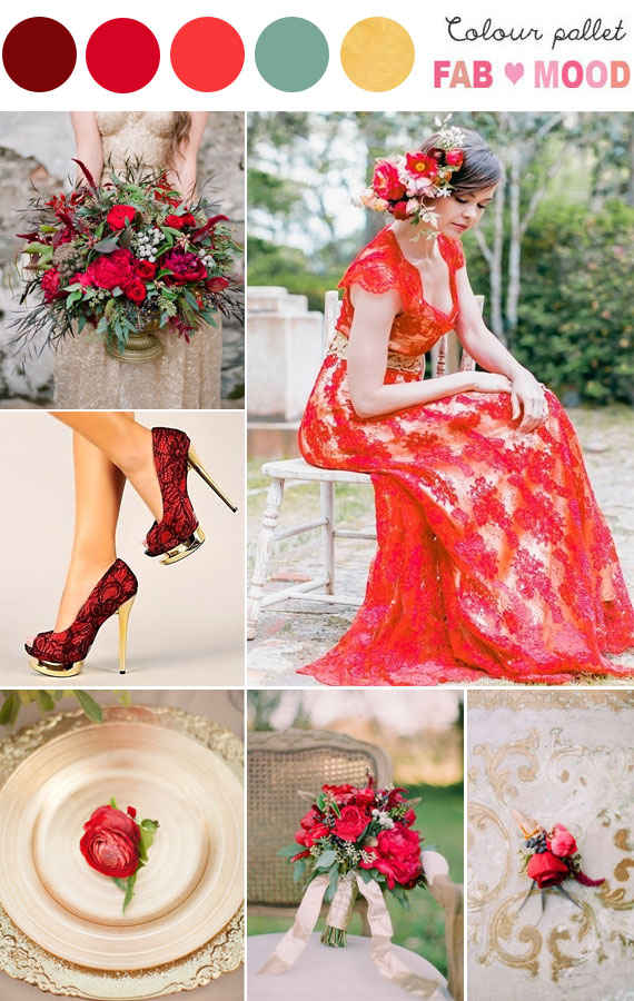 gold red wedding , red gold wedding ideas