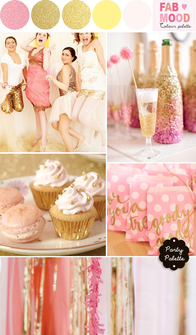 Wedding palette gold pink,Party Palette { Gold & Pink + Glitters & Sparklers }