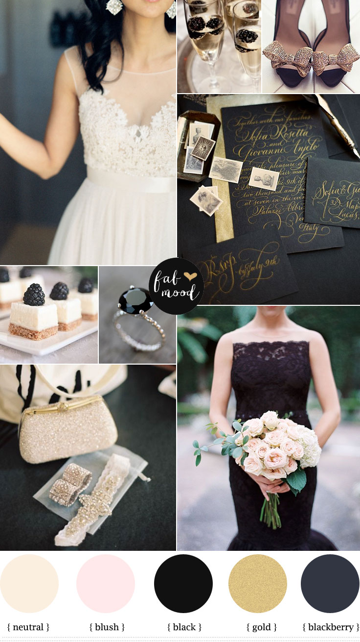 Blackberry gold and white wedding { hint of blush }